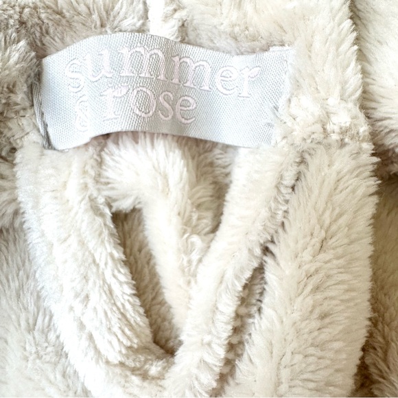 Summer & Rose Women's Plush Cream Hooded Robe Size XS/S/M - Picture 4 of 4